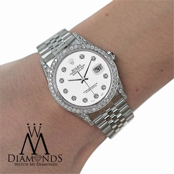 Diamond Rolex Watch - DateJust 36mm- White Dial- Jubilee Bracelet- 4Ct Diamonds