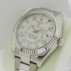 Fake AAA Rolex Sky Dweller 326939 Oyster Perpetual White Gold Brand NEW Retail: $48,850 Watch