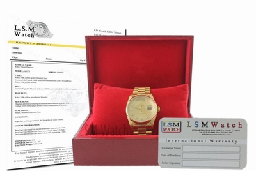 Pre-owned ROLEX DAY-DATE MENS 19018 PRESIDENT 18K YELLOW GOLD WATCH