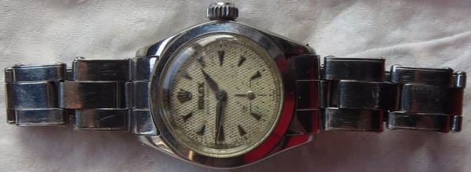  Rolex Oyster Perpetual Ref. 6504 lady wristwatch steel case & bracelet cal. 1161