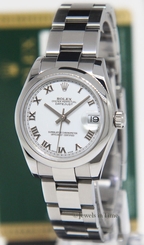 Rolex Datejust Stainless Steel White Dial Midsize Ladies Watch 178240 Box/Papers