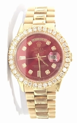 Rolex presidential 4 Ct.Diamond Non quick 18k yellow gold swiss automatic watch