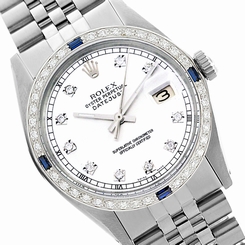  Rolex Datejust 36mm Diamond Pure White Dial Watch 16014 Gold/Steel w/ Sapphire