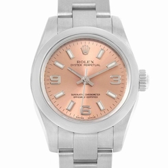 Rolex Nondate Ladies Salmon Dial Oyster Bracelet Watch 176200