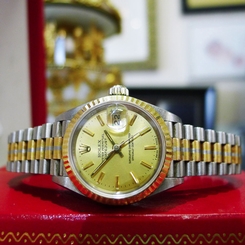 Ladies ROLEX TRIDOR Datejust Yellow Rose White Gold PRESIDENT Ref: 69179B c.1985