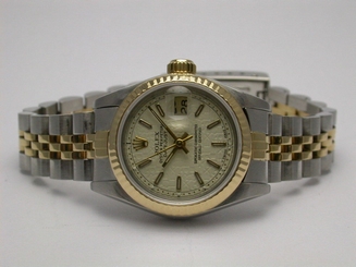 ROLEX 69173 DATEJUST JUBILEE DIAL WITH TWO TONE 18K GOLD SS LADIES WATCH