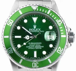 Rolex Submariner 16610 CUSTOM Green Bezel & Dial Stainless Steel Mens Dive Watch