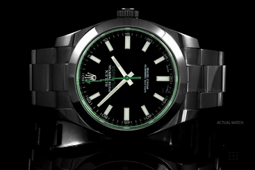 Rolex Stainless Steel PVD Milgauss 116400 with Green Crystal & Markers on Oyster 683498429104