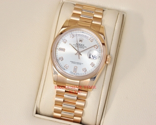 Rolex Day-Date 36 mm Pink Champagne Diamond Dial Everose Gold 118205 CHDP
