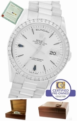 Rolex Day-Date President 36mm Sapphire Diamond 18239 18K White Gold Watch 18349 722631242153