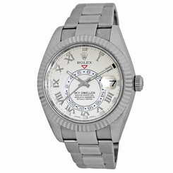 ROLEX 18K White Gold 42mm Sky Dweller 326939 Warranty Card Box Sky-Dweller MINTY