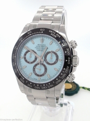 Rolex Daytona Platinum Ice Blue Dial Brown Ceramic Bezel 116506