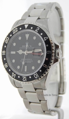 Rolex Mens GMT-MASTER II Stainless Steel Mens Watch & Box Y 16710