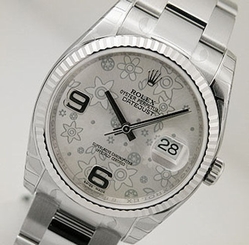 Rolex DATEJUST 116234 Mens Steel & White Gold Oyster Silver Flower Dial 36MM 845960035095