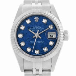 Rolex Datejust Ladies Steel 18k White Gold Diamond Watch 79174