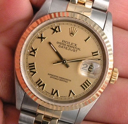 Rolex DATEJUST 16233 Mens Steel & Yellow Gold Jubilee Champagne Roman Dial 36MM