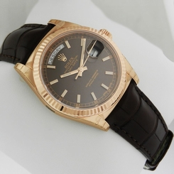 Rolex Day Date 36mm 118135 18k Rose Gold Chocolate Dial NEW Retail: $23,550