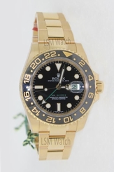 NEW MENS WATCH ROLEX 116718 GMT-MASTER II 18K YELLOW GOLD BLACK DIAL OYSTER BAND