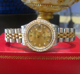 Ladies ROLEX Oyster Perpetual Datejust Diamonds Stainless Steel and Gold Watch 27543000069