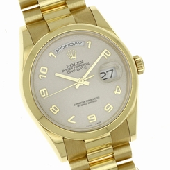 Rolex Daydate President 118238 2000 Smooth Bezel Cream Anniversary Dial 18k Gold