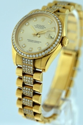 Rolex President MidSize ALL ORIGINAL Diamond 31mm 18k Yellow Gold watch.