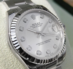 *NEW* ROLEX MIDSIZE SS/18K WHITE GOLD SILVER DIAMOND OYSTER MODEL #178274