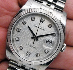 Rolex DATEJUST 116234 Mens Steel & White Gold Silver Jubilee Diamond Dial 36MM 845960035095