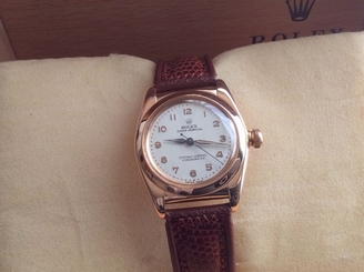 Vintage Rare Rolex oyster perpetual 18k pink gold bubble back watch