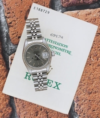 Bargain Ladies Slate Grey Dial Rolex Oyster Perpetual Datejust - with papers.