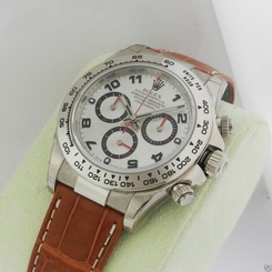 Rolex Daytona 116519 Silver Arabic 18kt White Gold Strap Brand NEW Ret: $26,650
