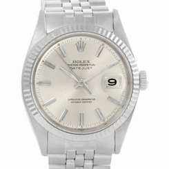 Rolex Datejust Steel 18K White Gold Vintage Mens Watch 1601