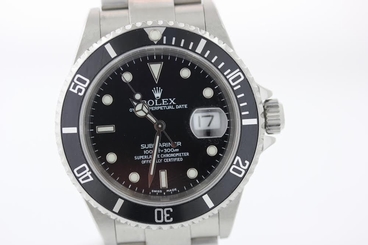 Men's Luxury Rolex Black Submariner Watch 16610 Stainless Steel Oyster Perpetual