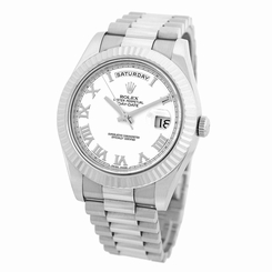 ROLEX 18K White Gold 41mm Day Date II President 218239 Box Warranty 2011 MINTY