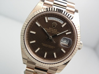 Rolex DAY-DATE 40MM President 228235 Mens 18K Everose Gold Chocolate Motif Dial 738759852006