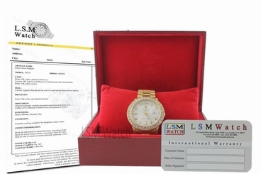 Used Rolex Daydate 18238 President 18K Yellow Gold 3 ctw Diamonds 36mm Watch