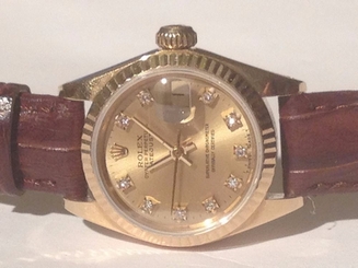 ROLEX Ladys Diamond Datejust 18ct gold 6917, Box & Accessories