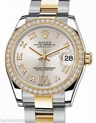 Rolex Datejust 31mm SS/YG 46 Diamond Silver Dial Oyster 178383 Ret: $17,250