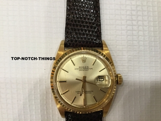 ROLEX DATEJUST 1601 VINTAGE WATCH 18K GOLD WITH RARE SIGMA DIAL AND ROLEX STRAP