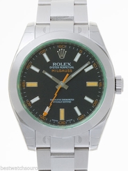 Rolex Milgauss 116400 Green Crystal Black Dial Box & Papers Retail: $8,200 NEW 683498429104