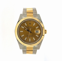 Rolex Datejust II 41mm - Steel and Yellow Gold - Gold Dial - 116333
