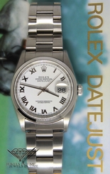 Rolex Datejust Stainless Steel White Roman Dial Automatic Mens Watch 16220