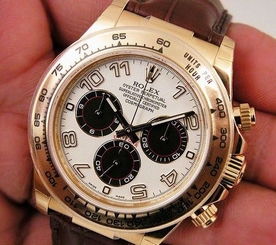 Rolex Cosmograph DAYTONA 116518 Mens Yellow Gold Ivory Panda Dial Leather 40MM