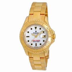 ROLEX Lady 18K Yellow Gold 29mm Yachtmaster Automatic 69628 Box Warranty MINTY