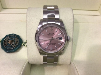 NEW 2016 ROLEX Ref. 178240 DATEJUST 31mm S/Steel Oyster Band w/ Pink Index Dial!