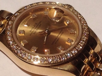 ROLEX ladys  Diamond Datejust 18ct gold  69178.9, Box