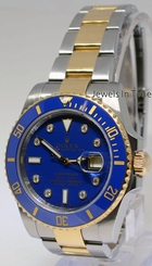 Rolex Submariner 18k Yellow Gold & Steel Ceramic Diamond Dial Watch V 116613 845960000260