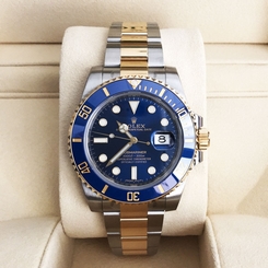  New Rolex 116613LB Submariner Ceramic Two Tone Blue Dial