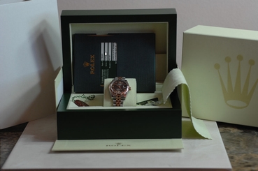 Rolex 178341 Mid Size 18K Rose Gold /Steel Jubilee Band Diamond Bezel/Dial Box&P