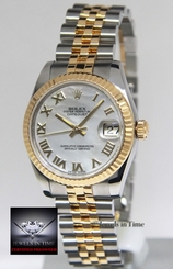  Rolex Datejust 18k Yellow Gold/Steel MOP Dial Midsize Watch Box/Papers 178273