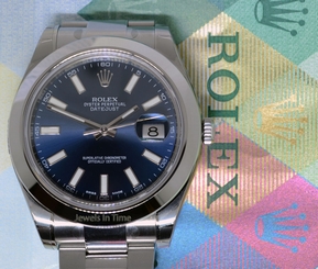  Rolex Datejust II Stainless Steel Mens Watch Blue Dial Box/Papers 116300 NEW